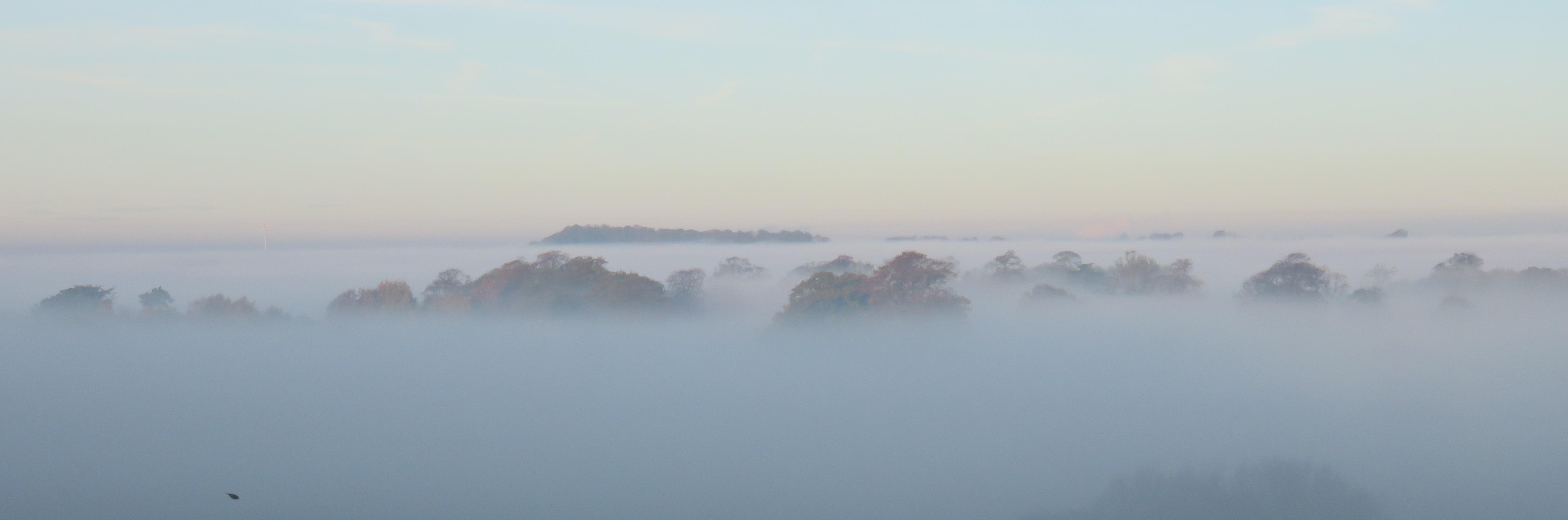 Honington village in fog