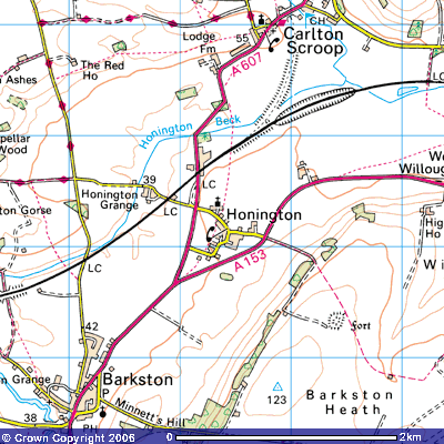 1:50,000 Map of Honington